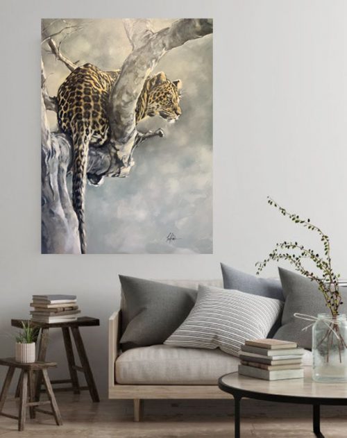 leopard oil painting