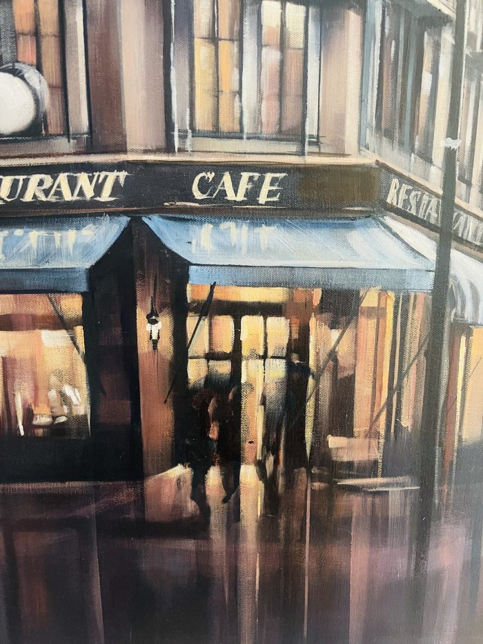 Paris Café Oil on Canvas - Image 2