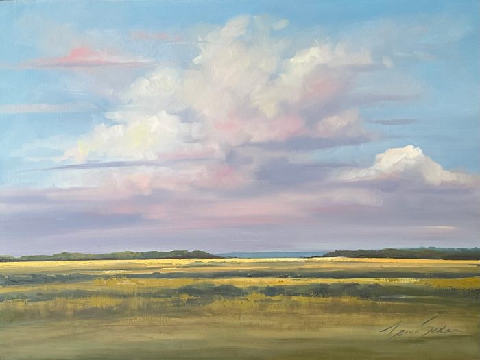 cloudy landscape oil painting