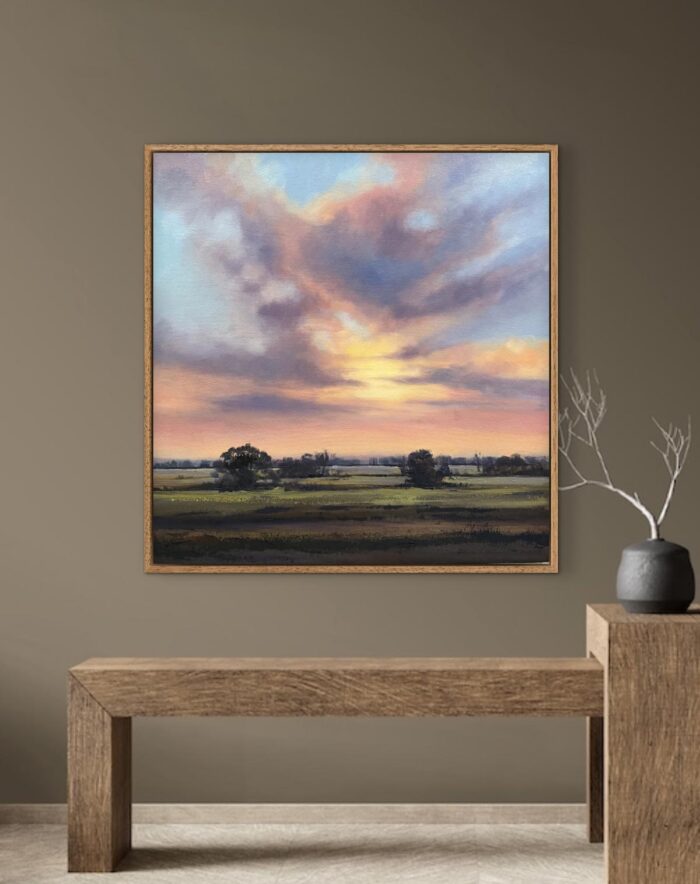 sunset oil painting