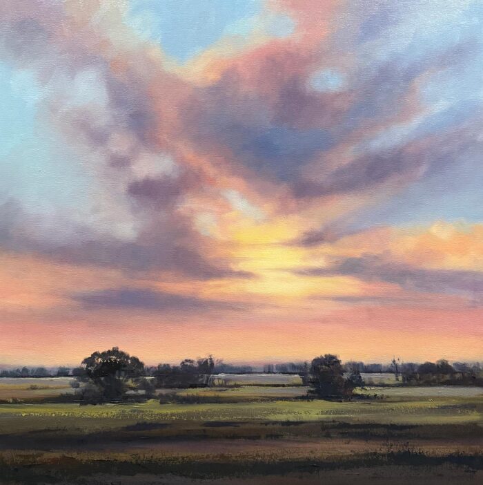 sunset landscape oil painting
