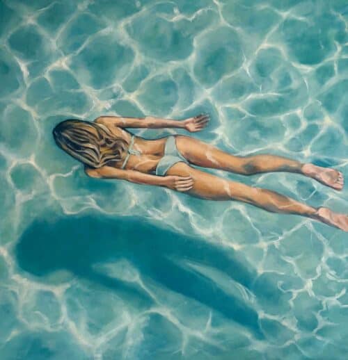 swimmer in aqua water