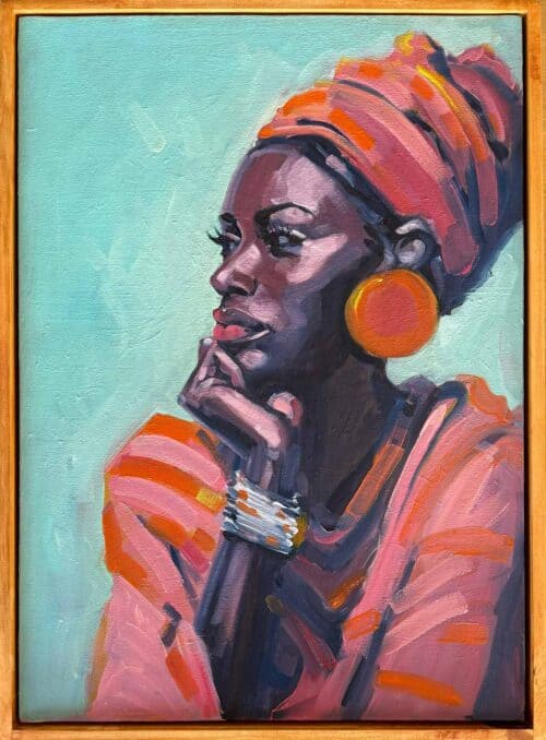 african portrait in oils